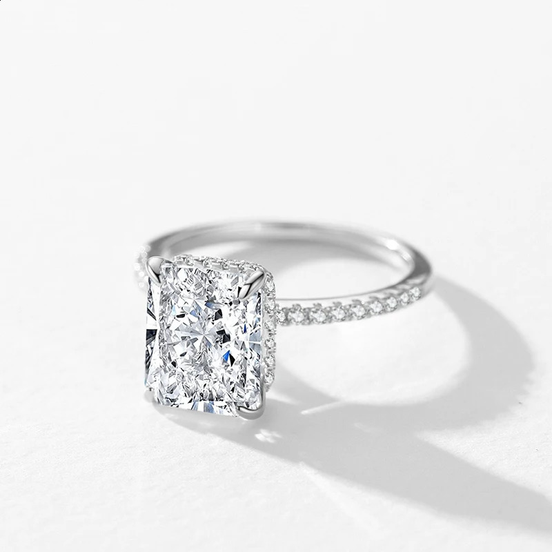 Ailmay 925 Sterling Silver 8A Crushed Iced Out Cut Zirconia Ring For Women Wedding Statement Platinum Plated Jewelry Gift 250807