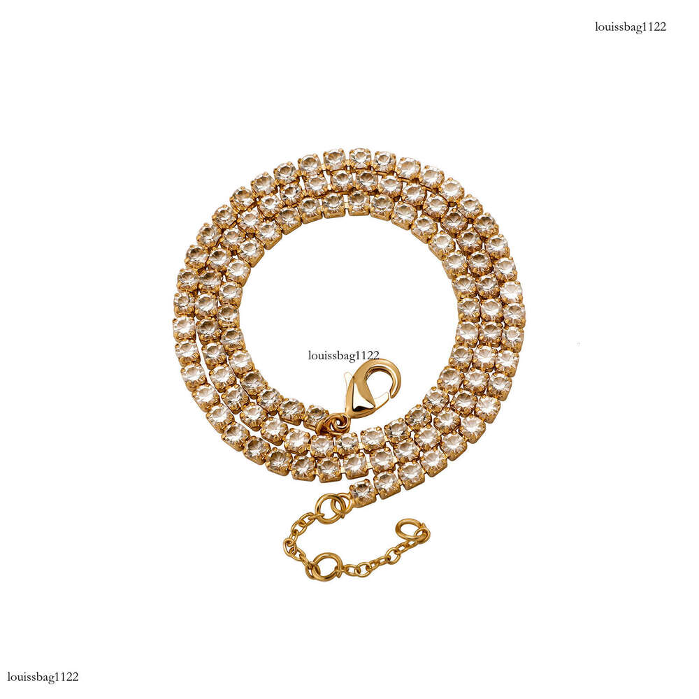 New Colorful Tennis Chain Hip-Hop Full Dia Necklace Spring Clasp Jewelry
