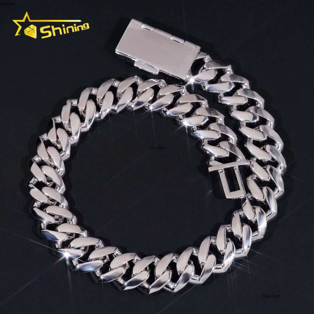 22Mm In Size, Extending 3 Rows Of Hip-Hop Sier Silica Cuban Chains For Men