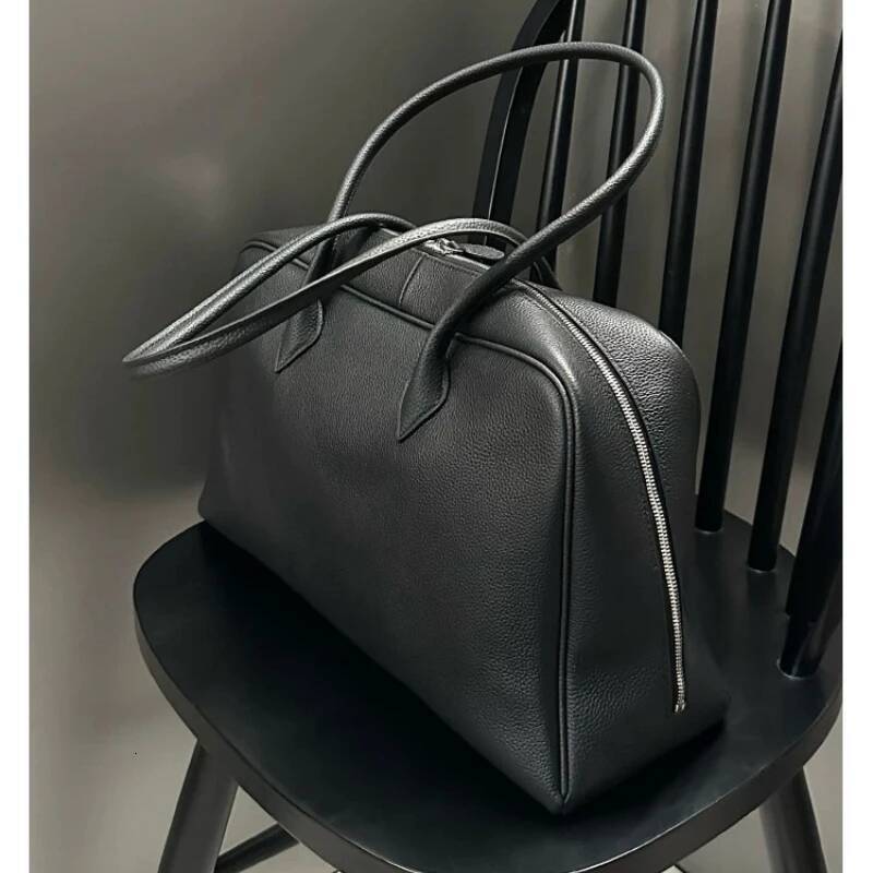 Simple Cow Leather Handbag For Women Large Tote Business Commuter Office Shoulder Bag Ladies Armpit All-Match Travel