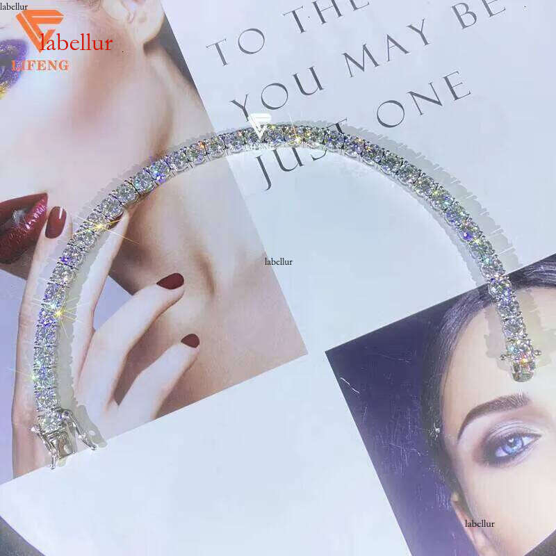 5mm tennis chain Fashion custom jewelry necklace Ice out sterling sier and D VVS Moissanite women's bracelet