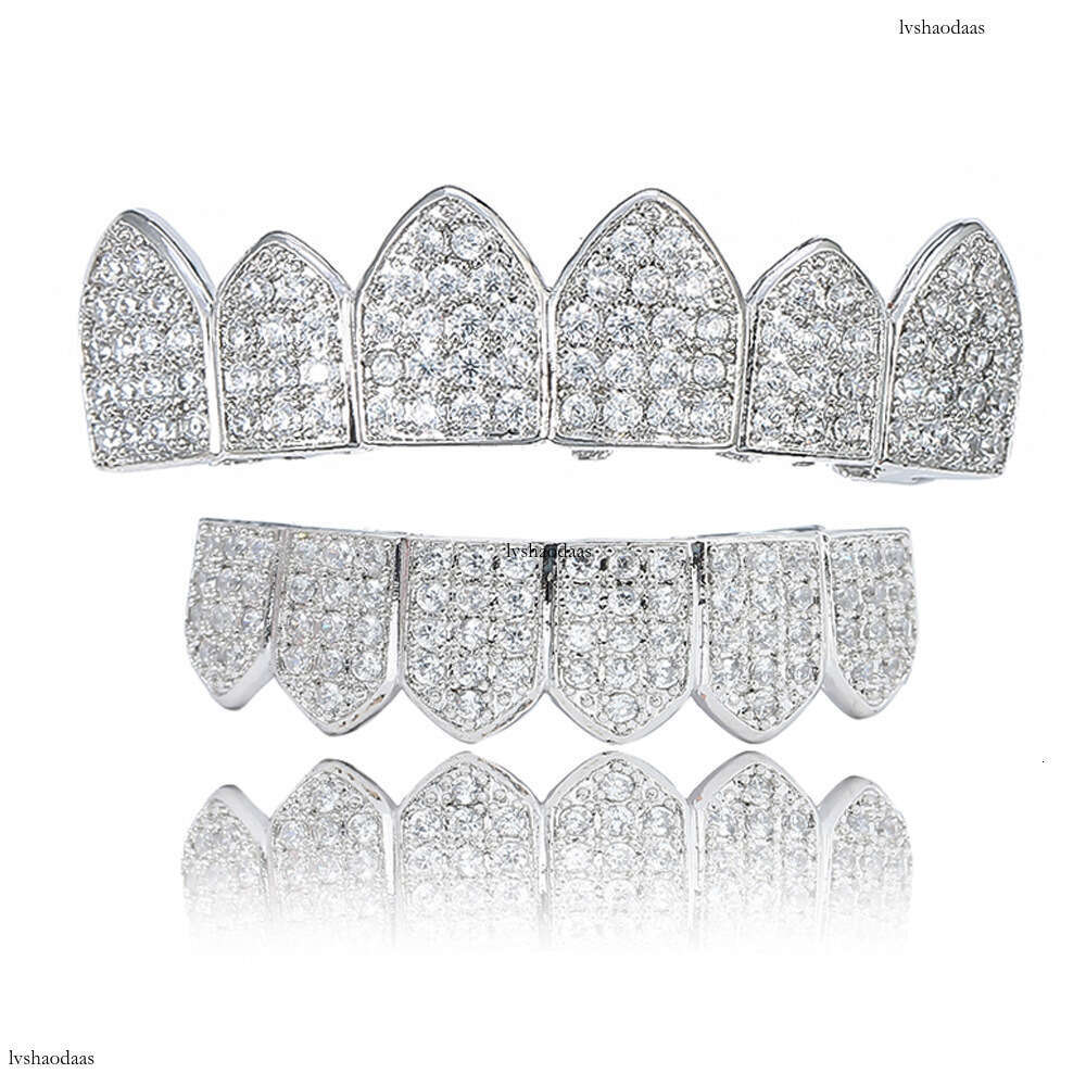 Iced Out VVS Moissanite Hip Hop Teeth Bracelet Vampire Fangs with Certificate