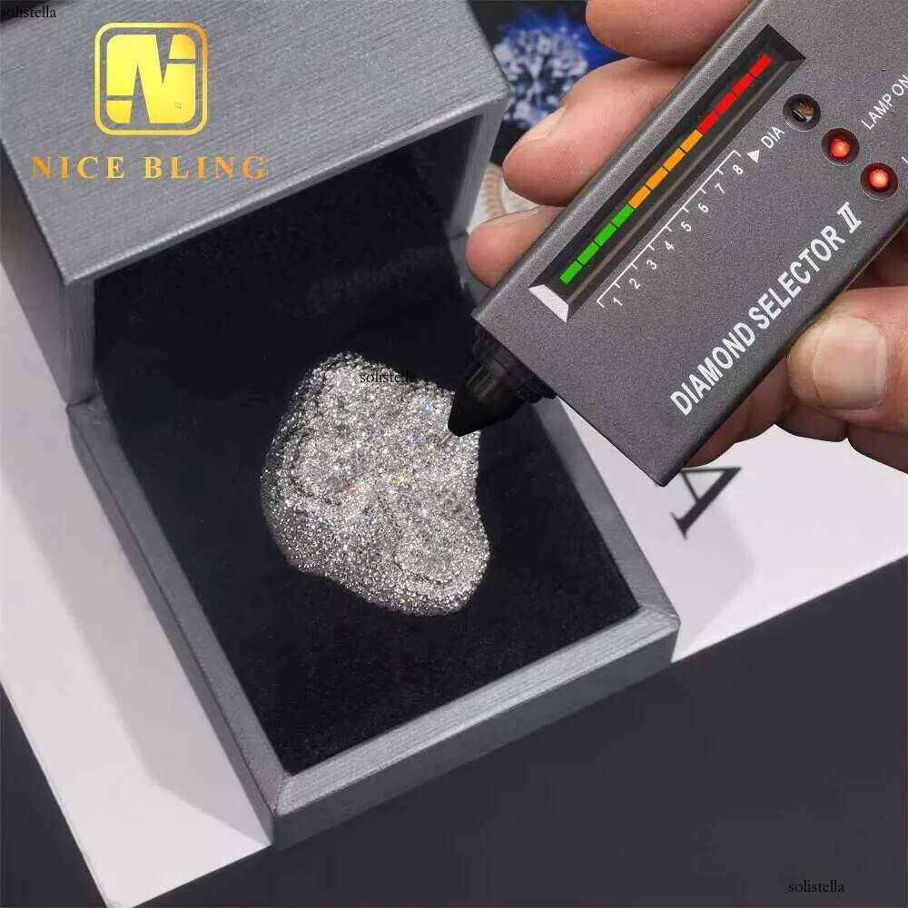 Rappers Style Tester Hip Hop Jewelry VVS Dia Iced Out Sterling Sier Cross Custom Moissanite Ring