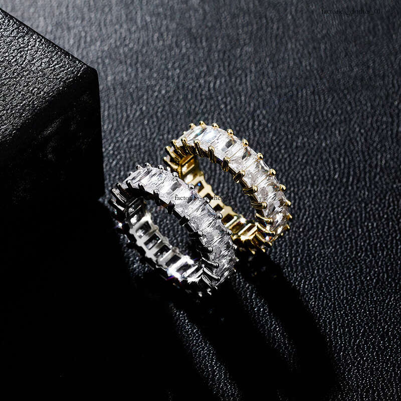 New Full Zircon Personality Hip-Hop Fashion Trendy Unisex Ring Gold Jewelry