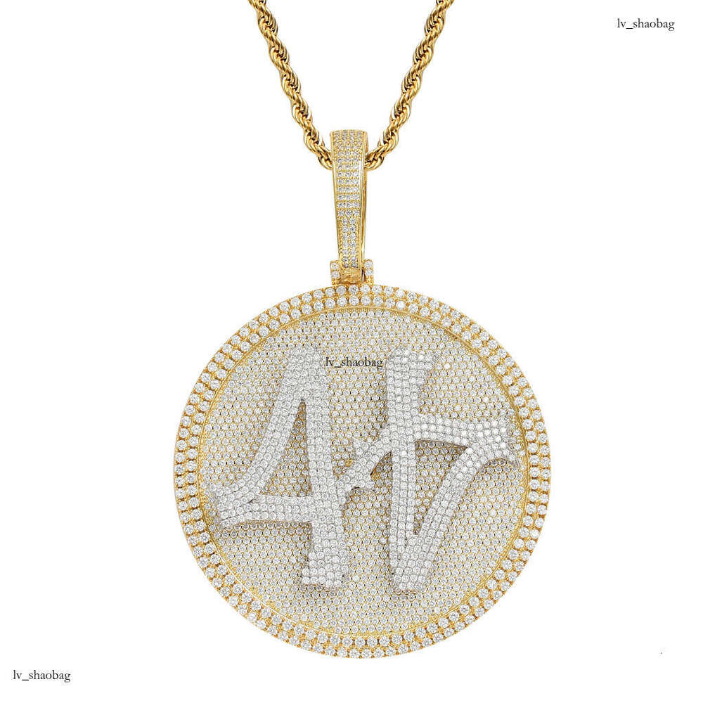 Necklace for Men 44 Rotatable Large Turntable Heavy Craft Micro-inlaid Moissanite chain Solid Trendy Men's Hip-hop Pendant