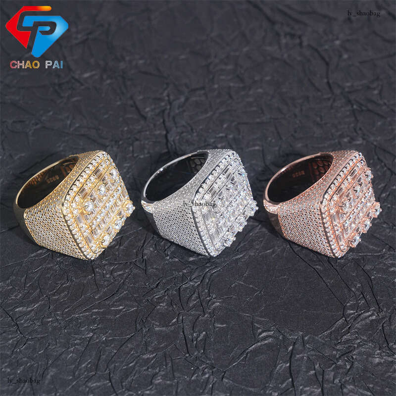 ICED OUT New Silver Irregular Moissanite Unisex Hip-Hop Hot-Selling Ring