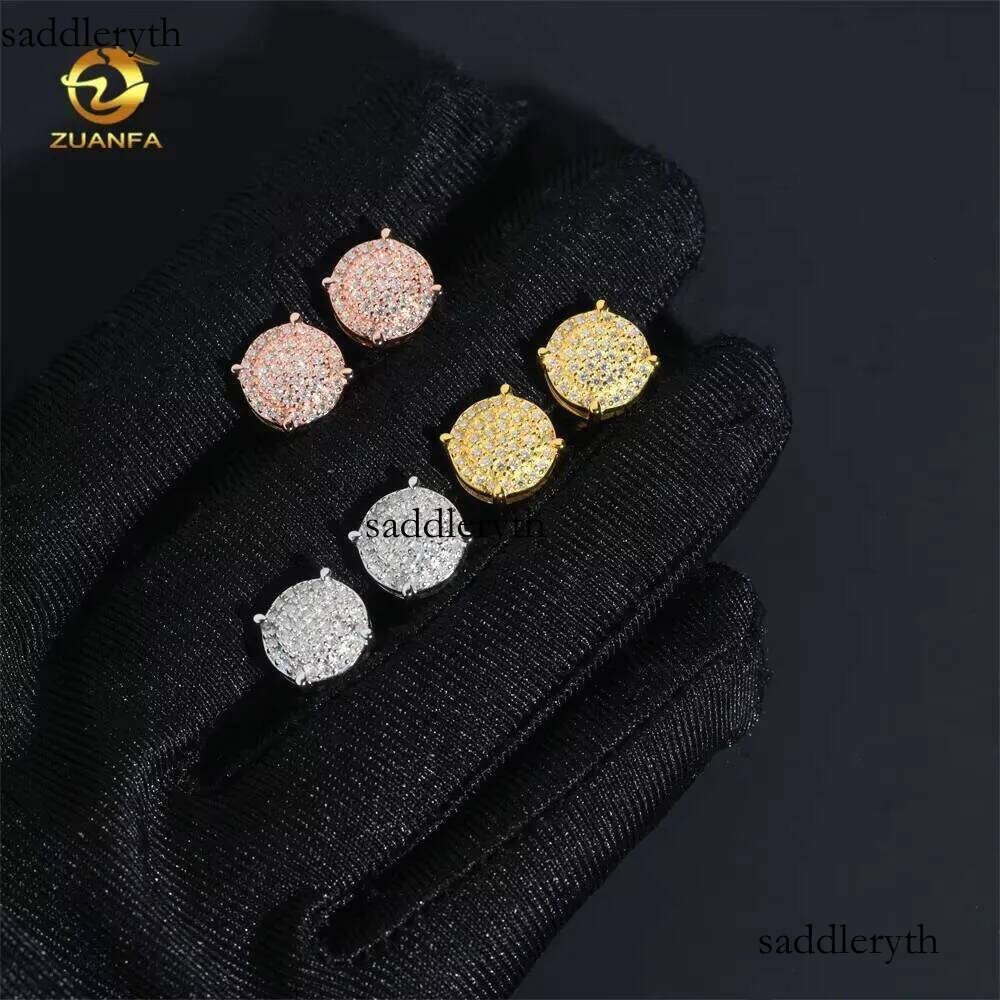 Iced Out Jewelry Fashion Hip Hop Style VVS Moissanite Sterling Sier Dia Stud Earrings 0b 11