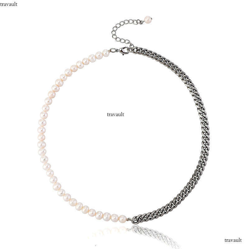 Pearl Sterling Silver Necklace Hip-Hop Trendy Simple Clavicle Chain