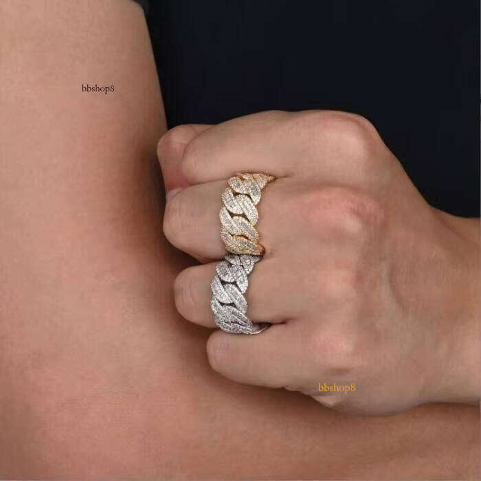 Fine Jewelry Iced Out Sterling Sier VVS Moissanite Dia Finger Band Ring for Hip Hop Men Rings