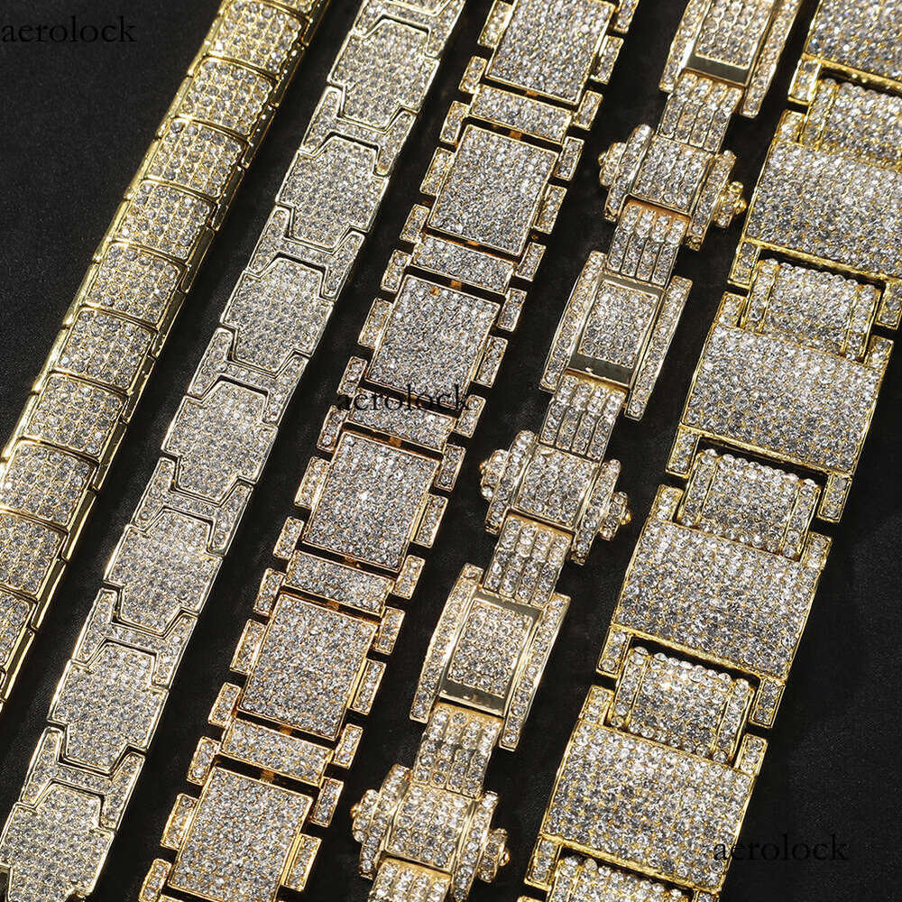 Hip-Hop Cool Dia-Studded Bracelet Personality Trendy Men's Exaggerated Dominant Alloy Full Dia Hand Jewelry