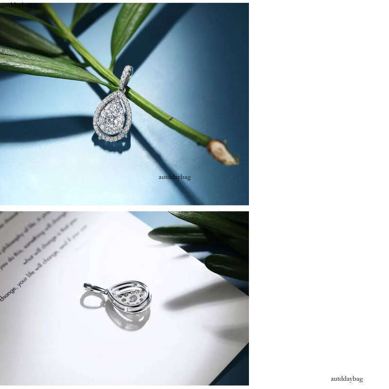 2024 Choucong Ladies Jewellery Water Drop Pendant Stunning Sterling Sier Pear Cut Pink Moissanite Dia Party Women Wedding Beach Cicle Necklace Gift