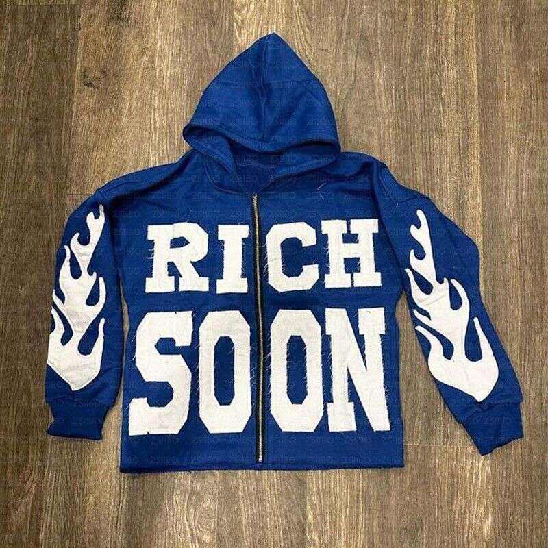 Letter Print Zipper Cardigan Casual Personality Trend High Street Hip Hop Style Men And Women Sweatshirt