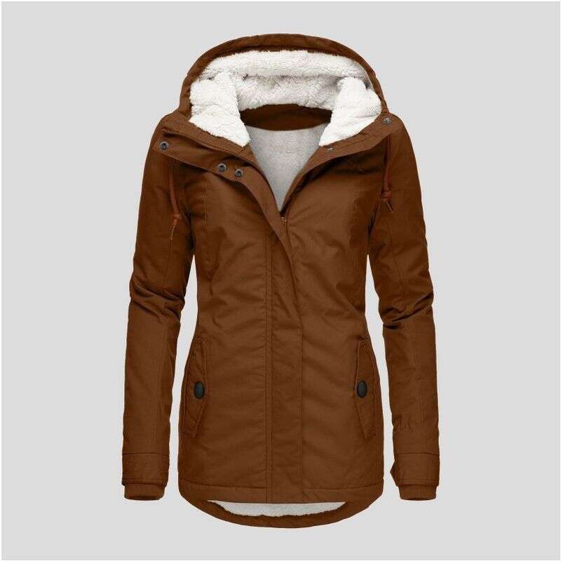 Women's clothing popular lamb plus veet cotton coat for women casual hooded jacket