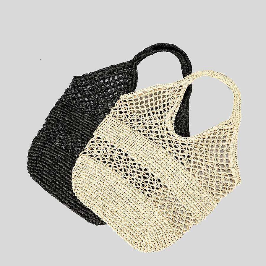 Casual Hollow Straw Women Shoulder Bags Paper Woven Lady Handbags Handmade Summer Beach Large Tote Bag Big Shopper Purses