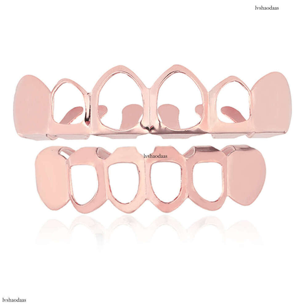 Gold Hollow Plated Smooth Teeth Men's Trendy Hip-Hop Accessories