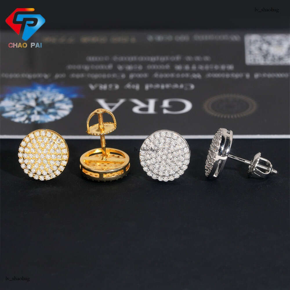 New 10MM Sier Moissanite Trendy Personality Style Elegant Niche Earrings
