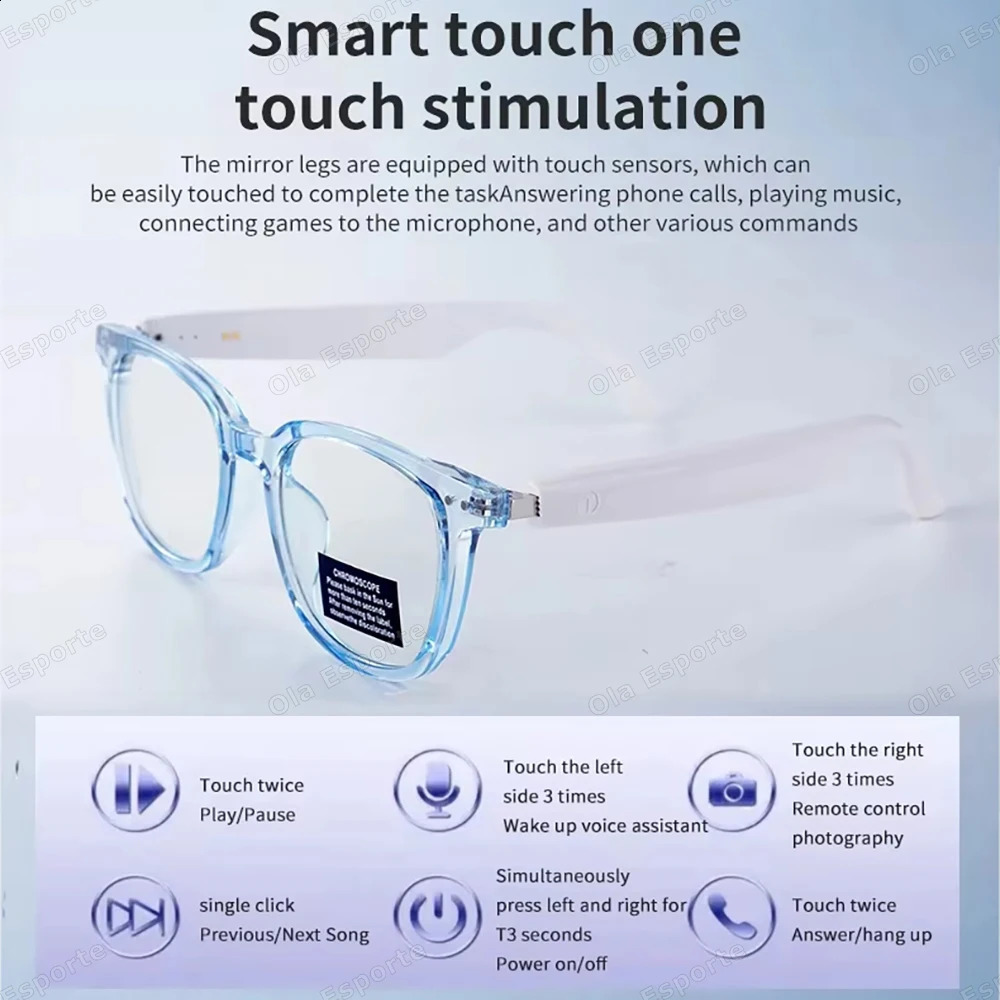 2025 AI Smart Glasses colorchanging lenses Bluetooth Call Music multifunctional transparent Sunglasses antiblue light glasses 250729