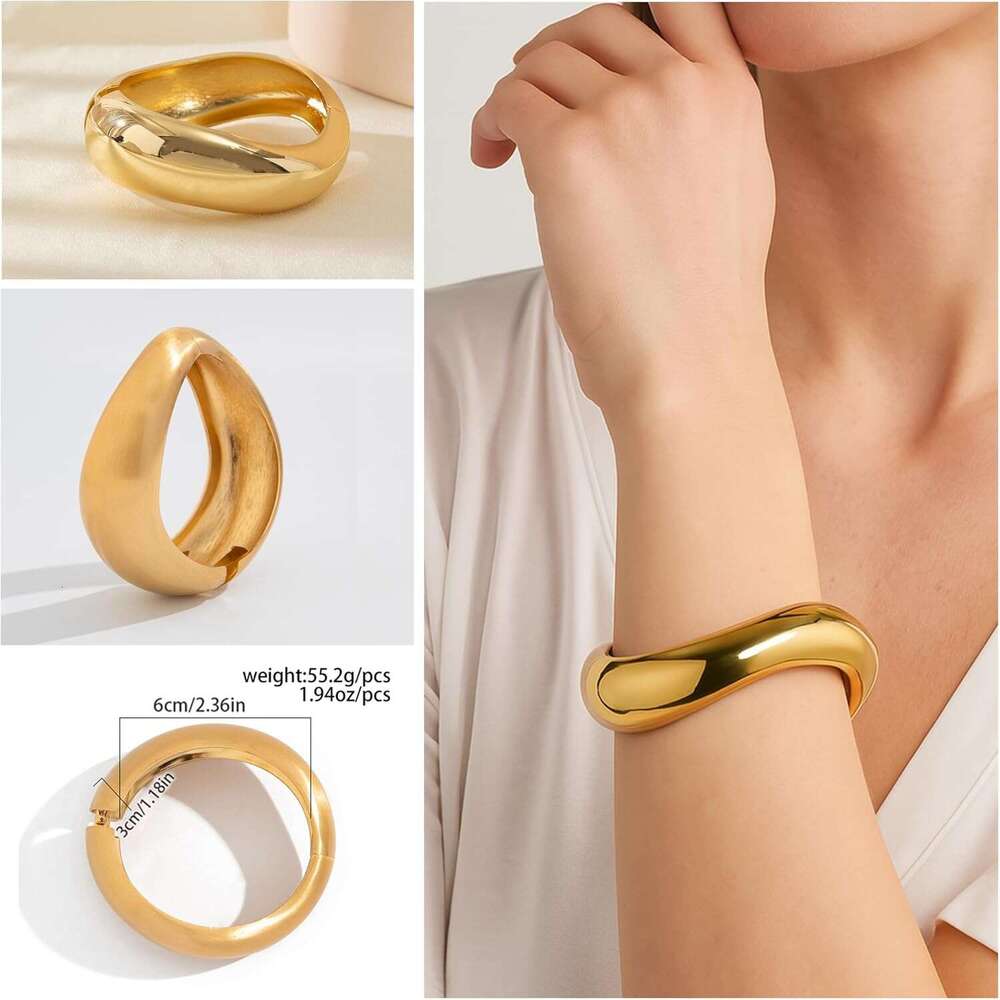y Women Boho Hippie Cuff Set Irregular Statement Stackable Thick Gold Bangle Bracelets for Festival & Everyday Wear