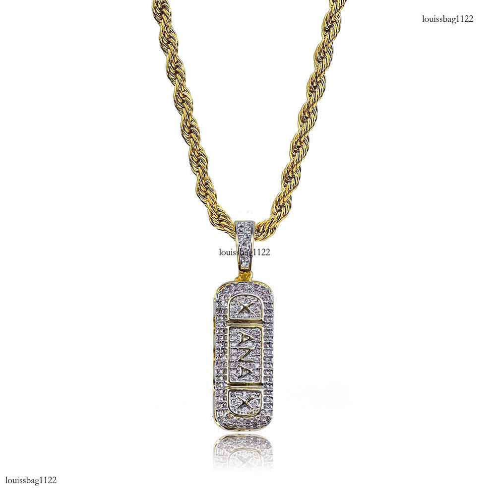 XANAX Moissanite chain Hollow Hip-Hop Men's Trendy Pendant Jewelry Street Fashion Chain