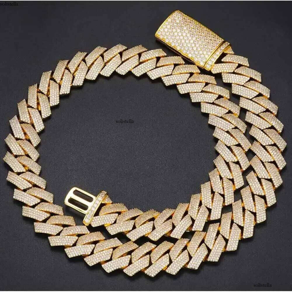 Vvs Moissanite Bracelet Hip Hop Jewelry Iced Out Cuban Link Chain Sier Full Dia Gold Plated