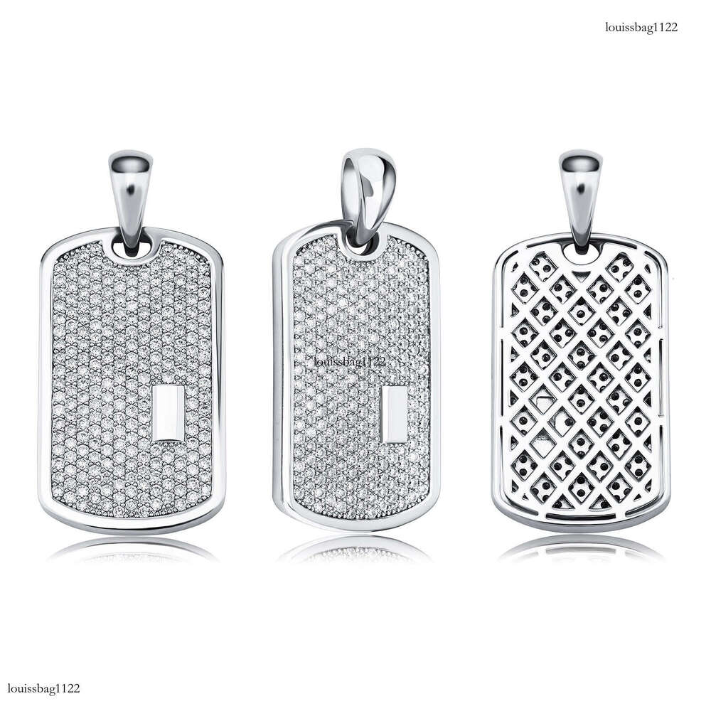 Hip Hop Jewelry Full Dia Pendant DIY Engraving Dog Tag Necklace Gold Australia