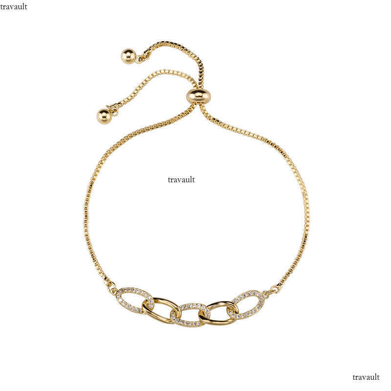 INS Style Inlaid Fashion Women's Individually Wrapped Geometric Adjustable Length Bracelet Gold Australia