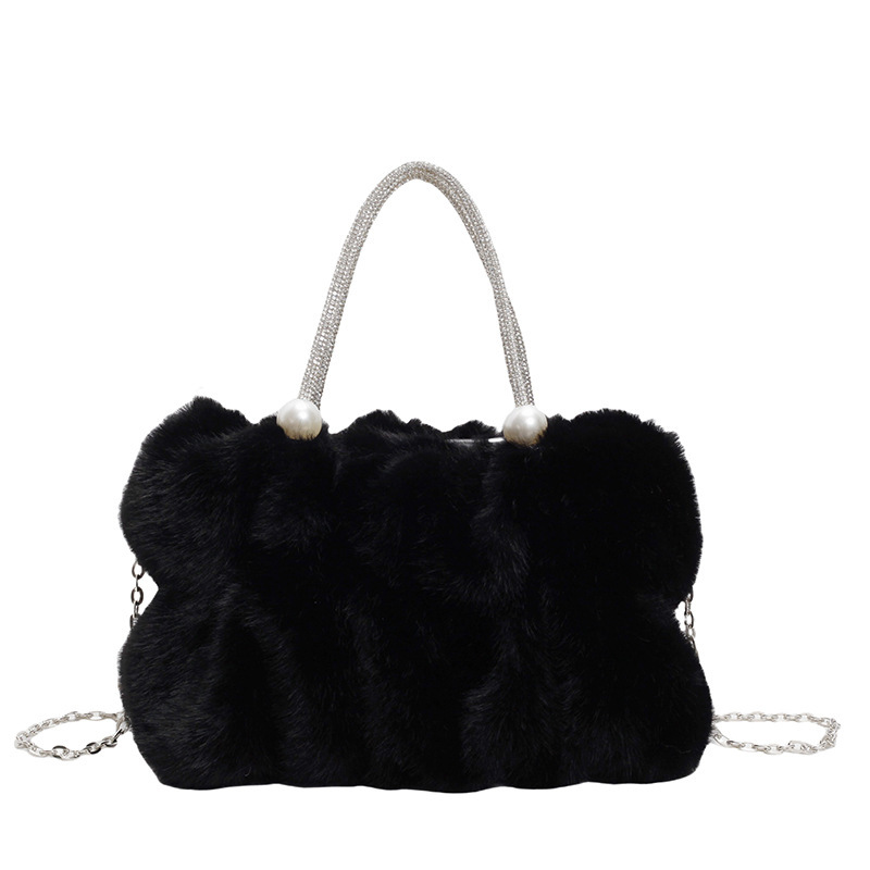 Chain Bag Autumn Winter New Furry Luxury Bag Bag Niche Design Shoulder Bag Stylish Versatile Handbag High-end Designer Bag Crossbody Bag