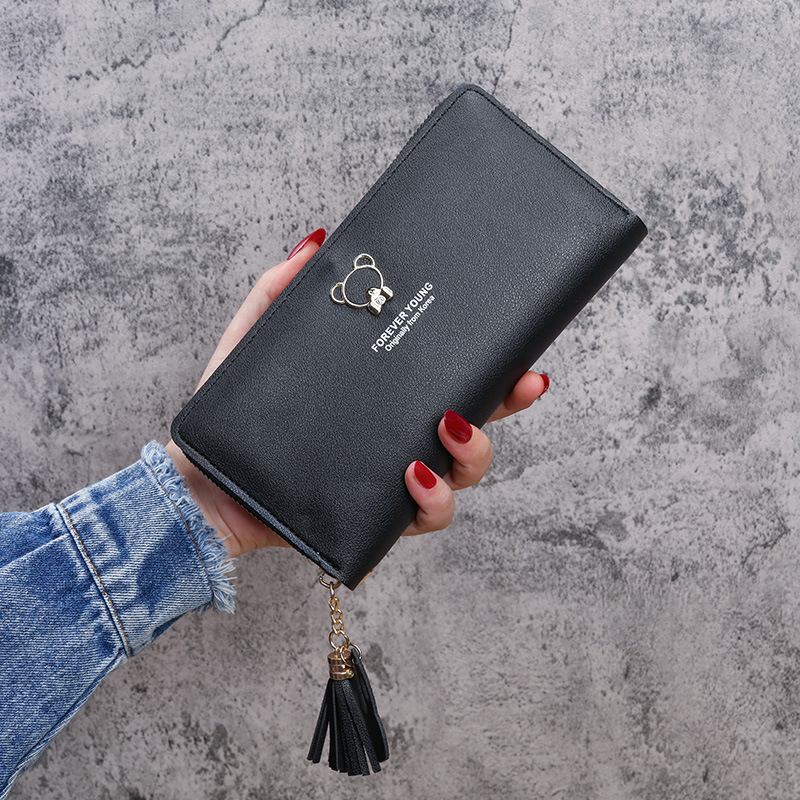 2025 New 70% Off Long Wallet Women's Clutch Fashion Korean Style Luxury Bag Bear Zipper Wallet Bag