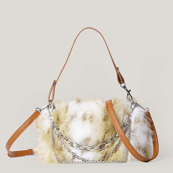 Gradient Color Furry for Women 2025 New Winter Plush Underarm Shoulder Bag ddmymoon