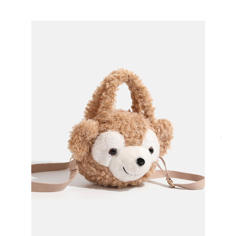Shirley Rose Cartoon Cute Single Shoulder Crossbody Bag for Women Plush Bear Coin Purse ddmymoon