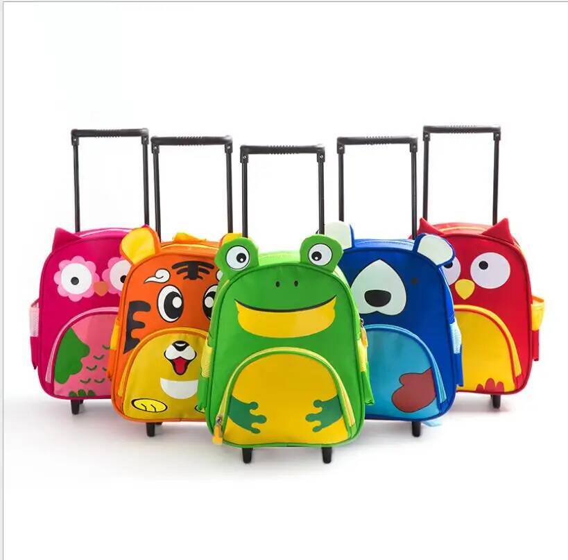 wheeled kid Rolling School double use Children Travel Trolley backpack bags for boys