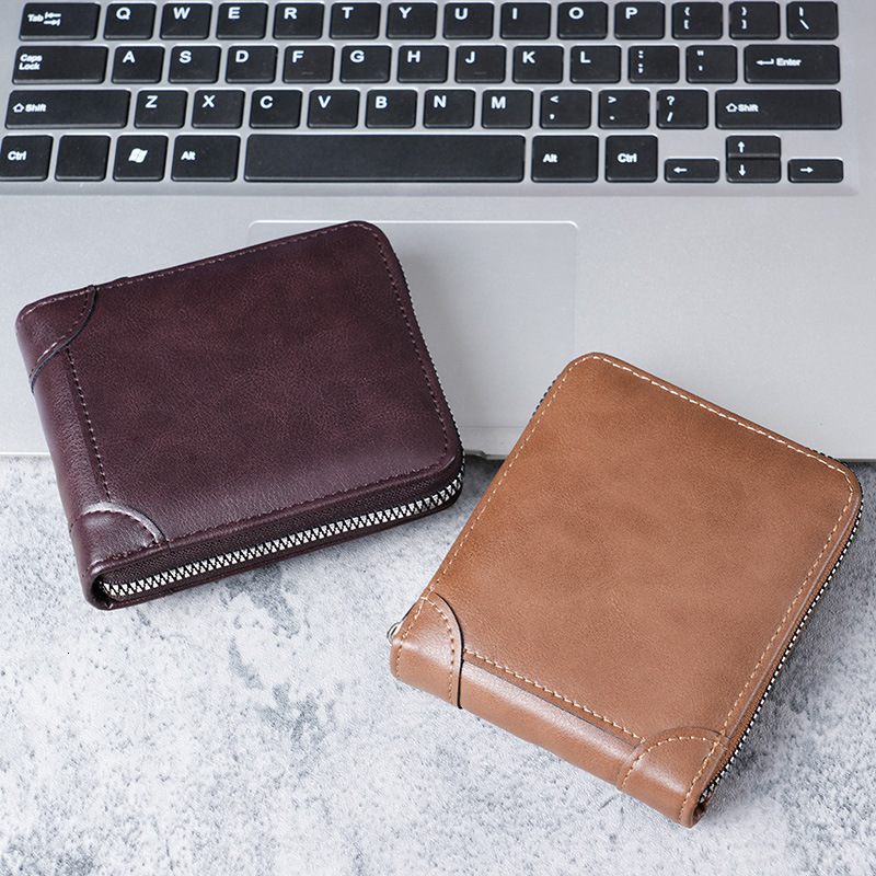European And American Business Men's Short Luxury Bag Wallet Multifunctional Classic Fashion Trend Full Material Men's Multi-card Slot Coin 