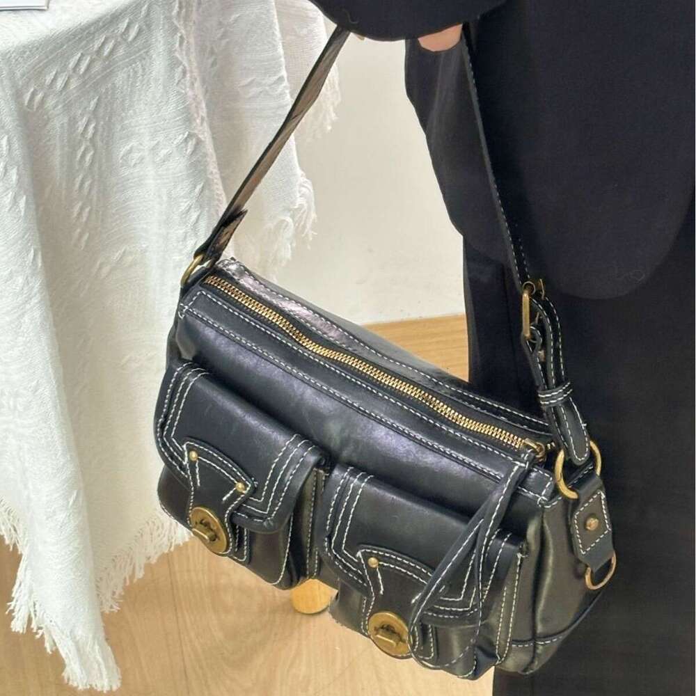 CDIWRI&KARI Premium Texture Bag 2024 New Niche Underarm Motorcycle Handbag Shoulder Crossbody