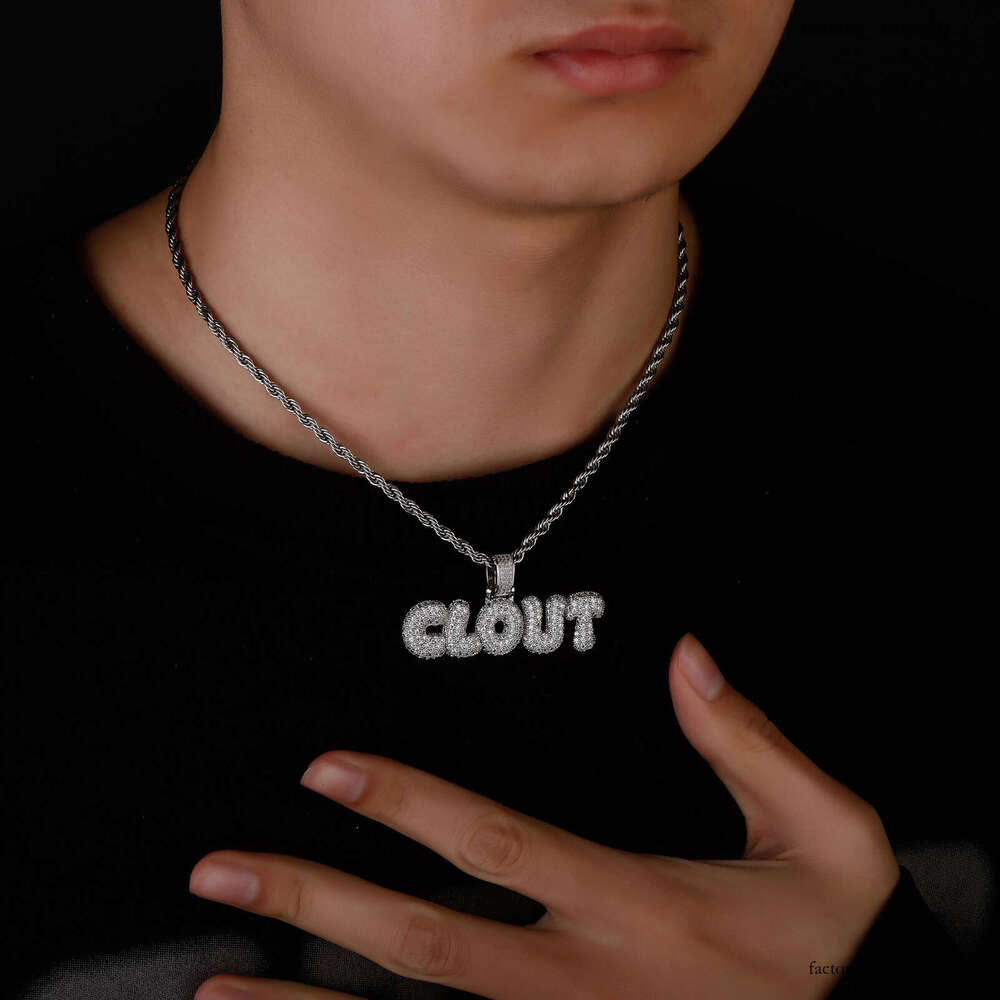 Hip Hop Street English Letter Splicing Personality Full Dia Pendant Unisex Trendy Necklace