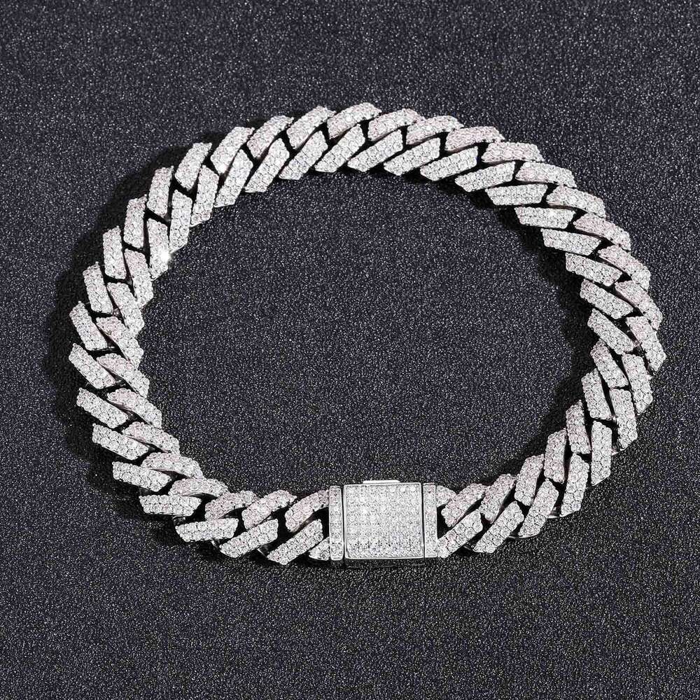 Hip Hop 10mm Dia-Shaped Cuban Chain Men's Trendy Brand Personality Zircon Bracelet
