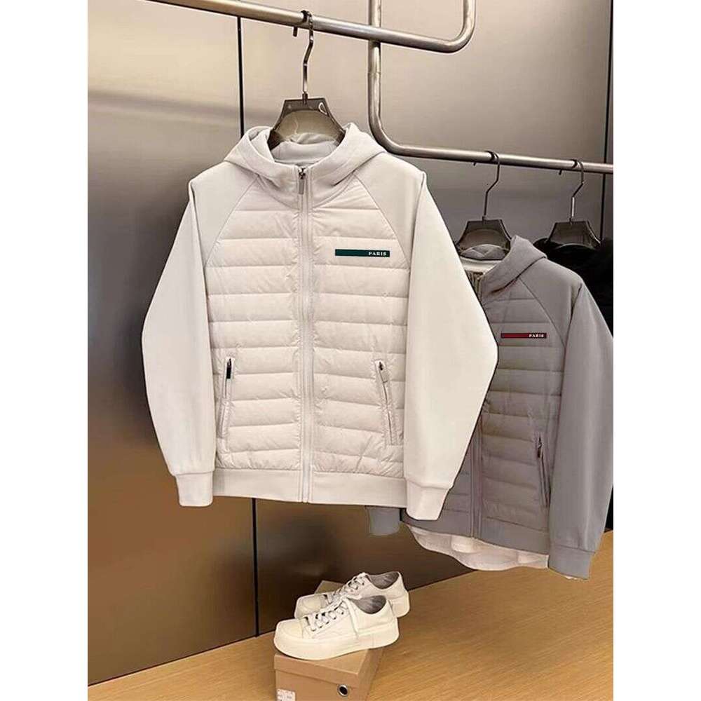 Clothing 25 New Winter Men's Trendy Thin Loose Versatile Casual Small Long Offset Printing Hooded Cotton Coat