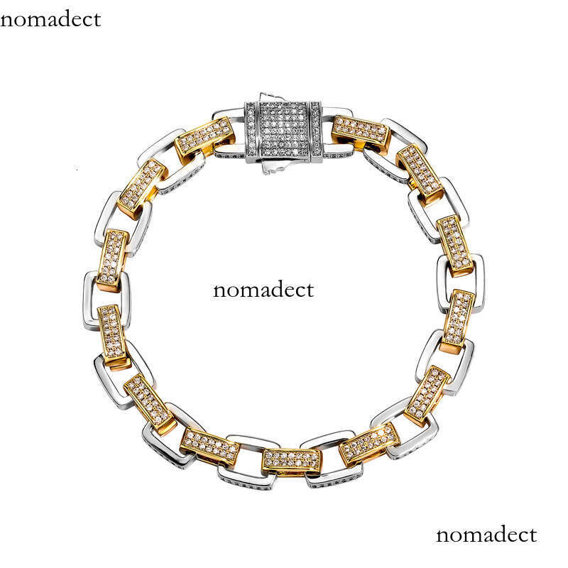 Hip-Hop Geometric O Chain Celebrity Same Style Men's Zircon Spring Buckle Bracelet