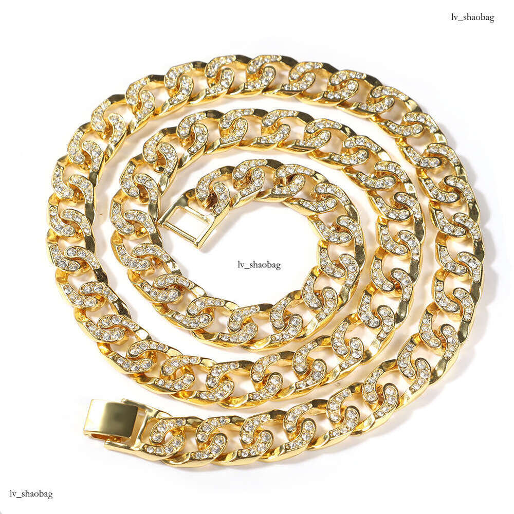 Hiphop Hip-Hop Rap Full Dia Cuban Chain Fashion Miami Necklace Street Heavy Jewelry