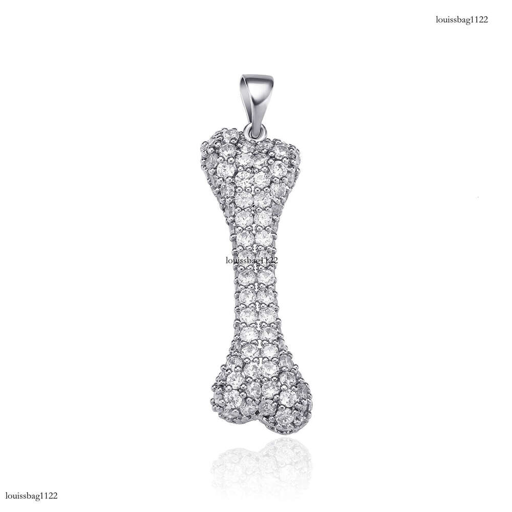 Fashion Sterling Silver Full Moissanite chain Bone Pendant for Women Hip-Hop Personality Clavicle Chain Men's Necklace