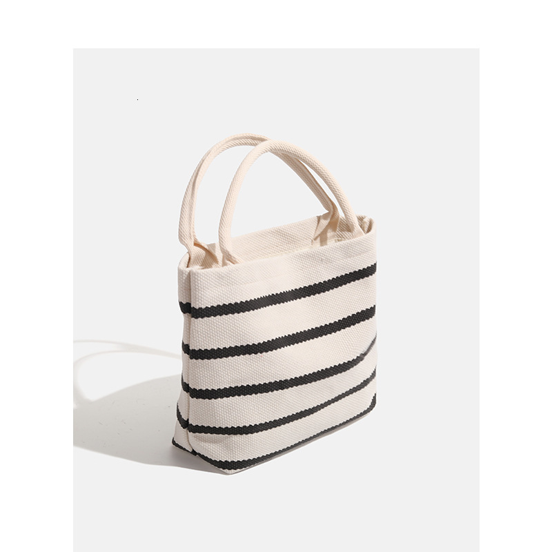 Handheld Shopping Korean Fashion Simple Striped Bag for Women ddmymoon