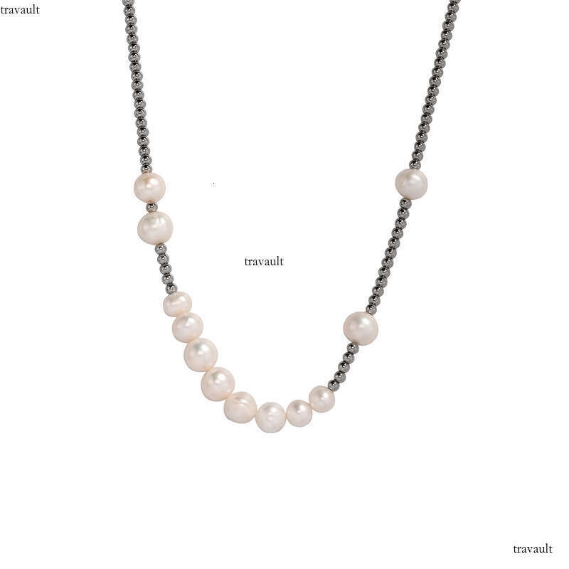 Pearl Sterling Silver Necklace Hip-Hop Trendy Simple Clavicle Chain