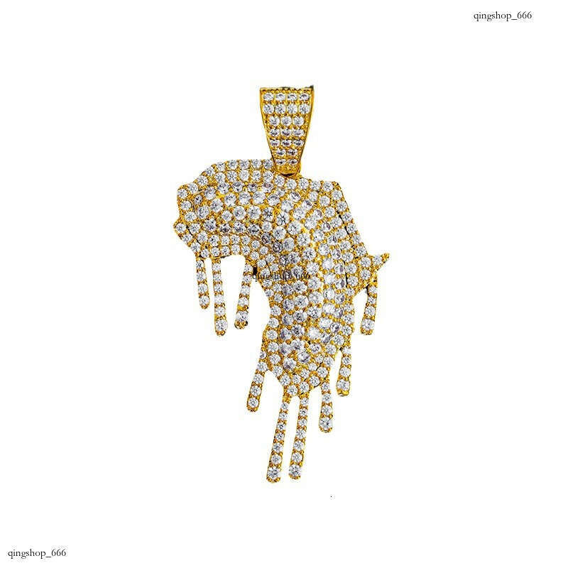 Unique Full Sterling Silver Inlaid Moissanite chain Irregular Personality Hip-Hop Jewelry Unisex Accessories Necklace Pendant