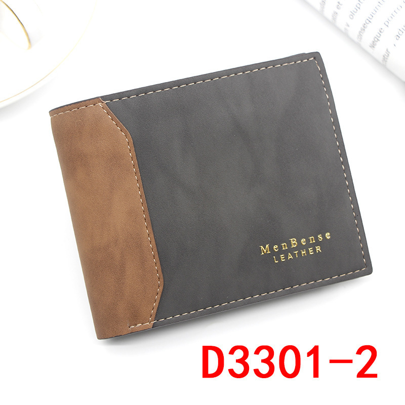 Menbense New Men's Wallet Short Luxury Bag Style Gold Stamping Embossed Stitching Matte Leather Binder Men's Short Wallet