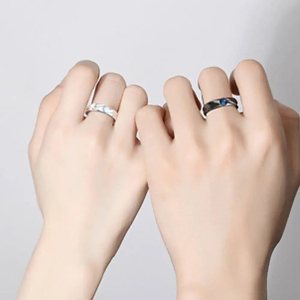 Exquisite Delicate Sweet Star Heart Rhinestone Moon Alloy Angle Fashion Jewelry Couple Ring Korean Style Ring Vintage Ring 250805