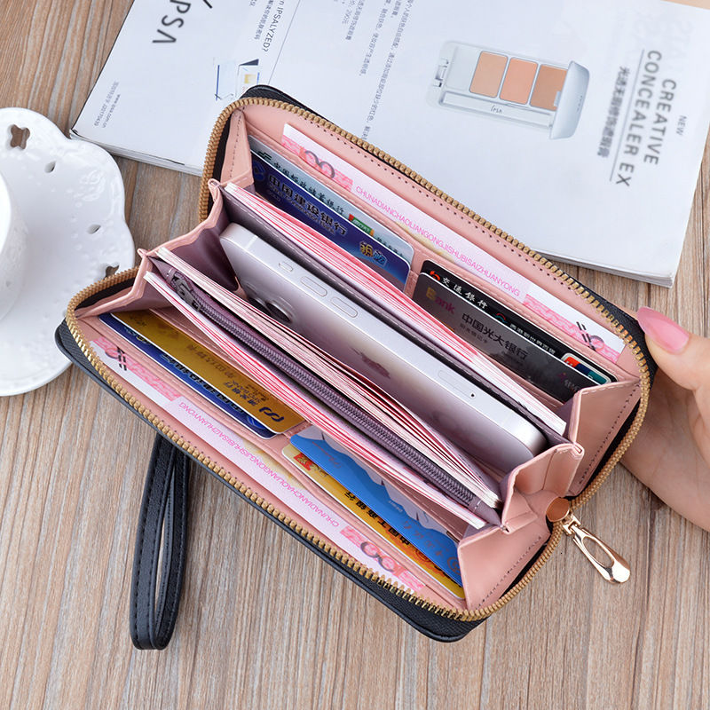 New Style Women's Long Zipper Wallet Fashion Retro Large Capacity Phone Bag Crocodile Luxury Bag Pattern Designer Bag Soft Leather Wallet