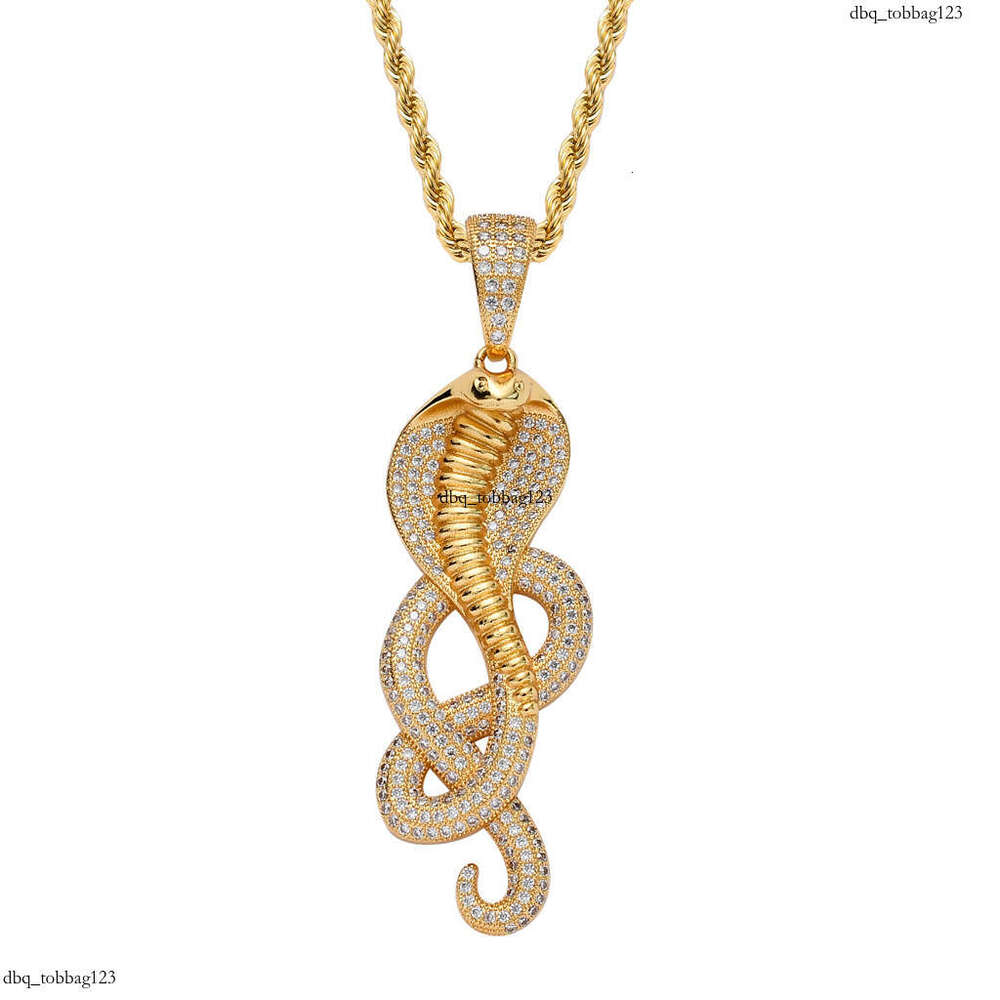 Cobra Pendant Micro Paved Moissanite chain Street Creative Personality Men's Hip Hop Necklace