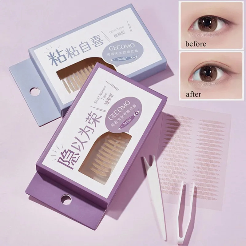 240pcs Invisible Eyelid Tape Natural Paste Long Lasting Double-Fold Self-Adhesive Sticker For Monolids Hooded Puffy Eyes 250807