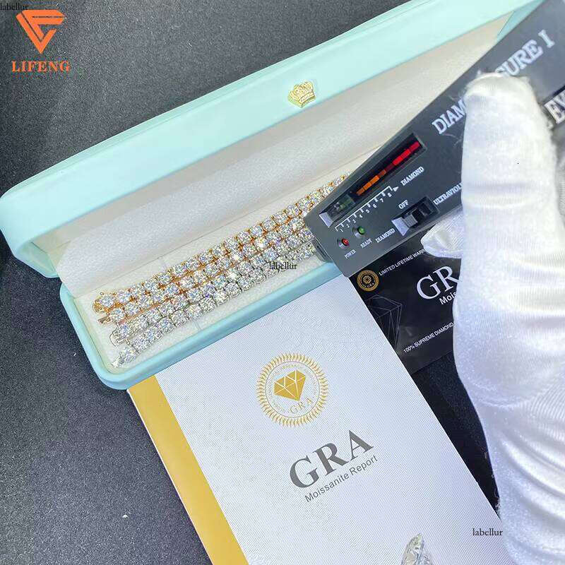 Pure Sier 3MM/4MM/5MM/6MM/8MM Iced VVS Silicon Tennis Chain Unisex Bracelet