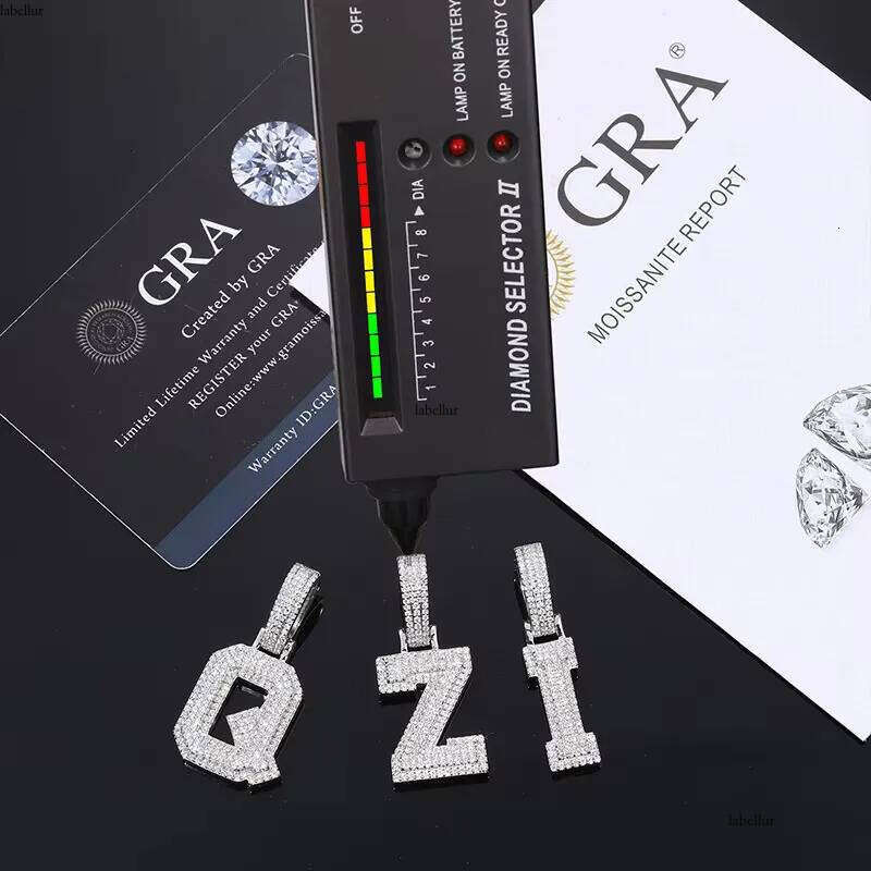 Sterling Sier 26 Letter Moissanite Pendant Jewelry Making Charms Elegant Necklace for Gifts