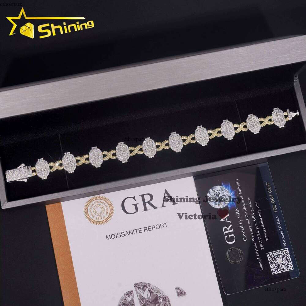 New Arrival Rapper Jewelry Custom Sier VVS Moissanite Dia Dollar Pendant Infinity Link Cuban Bracelet for Men